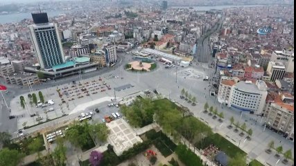 Taksim'de Sessiz 1 Mayıs Havadan Görüntülendi