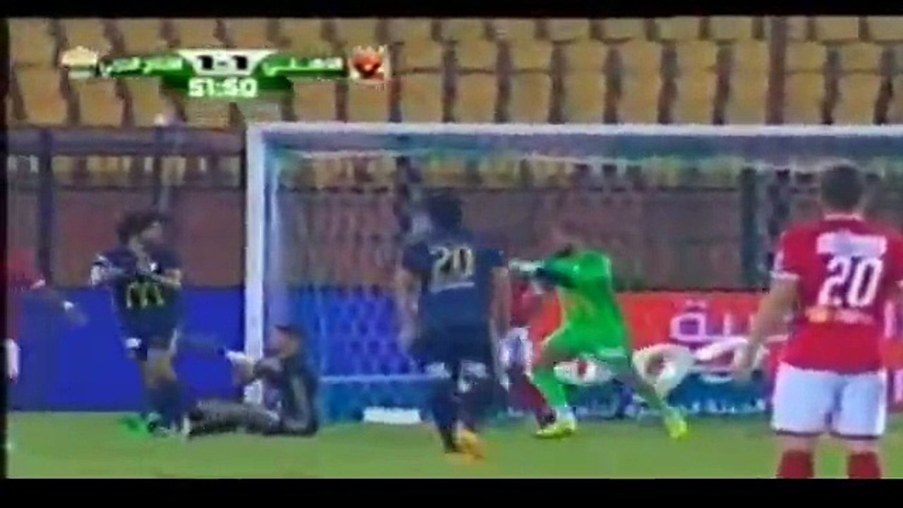 ملخص اهداف احداث مباراة الاهلى الانتاج الحربى طرد الحسامين