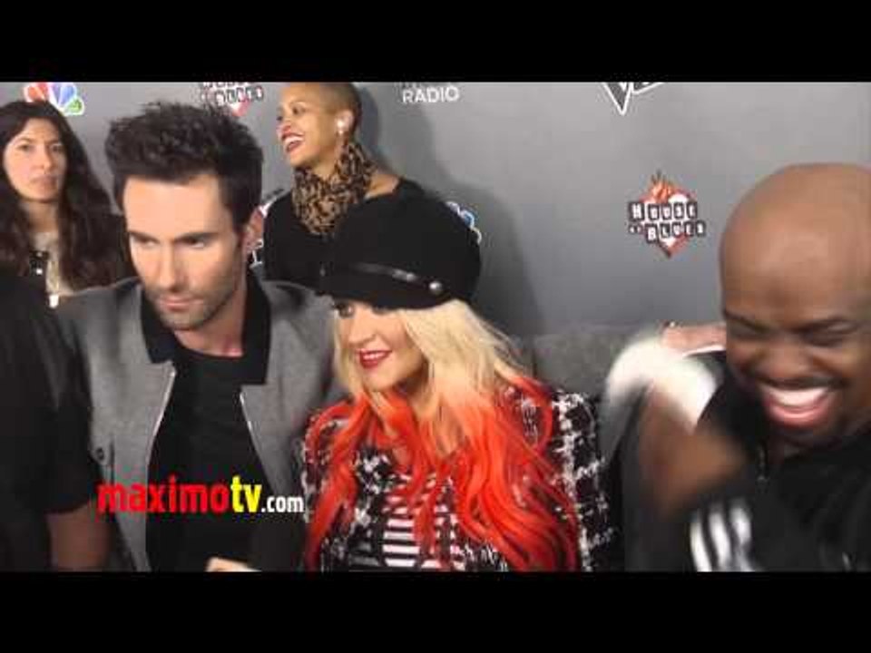 Christina Aguilera and Adam Levine INTERVIEW "The Voice" Season 3 Party Celberation