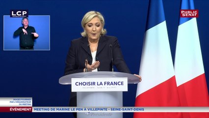 Marine Le Pen : "Le 7 mai, je vous appelle à faire barrage à la finance" accueille avec hospitalité les étrangers qui respectent nos loi