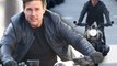 Tom Cruise Speeds Away On His Motorcycle Without A Helmet