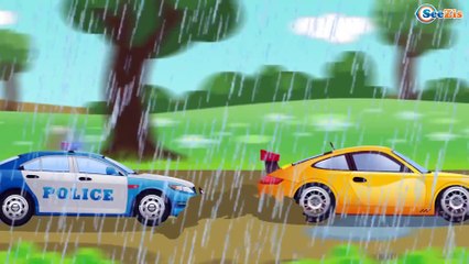 Emergency Vehicles - The Blue Police Car vs Car Friend - Cars & Trucks Cartoons for Children