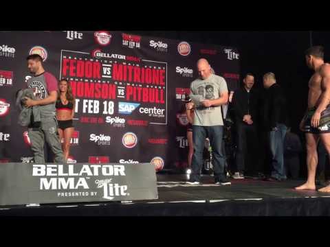Bellator Face off weigh in Thompson vs Pitbull - esnews boxing mma UFC bellator