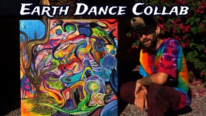 Earth Dance Collaborative Art - Colorful Abstract Painting