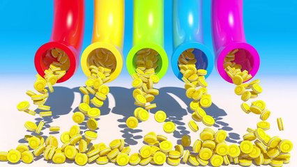 A lot of Cookies. Colorful tube for Learning Colors