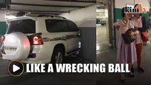 SUV driver in high heels smashes through office wall, killing one