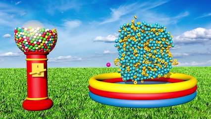 Gumball Machine 3D ball kids learn video Alphabet A lot of candy