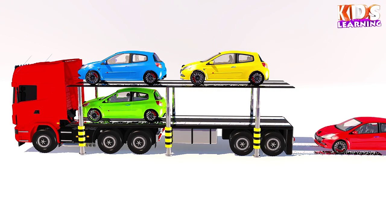 Learn Colors for Children with Car Transporter Car Toys