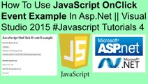 How to use javascript onclick event example in asp.net || visual studio #javascript tutorials 4