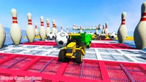 COLOR McQueen Cars on Tractor! Cartoon with superheroes for kids and babies!