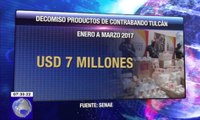 Siete millones de dólares en decomiso en productos de contrabando en Tulcán