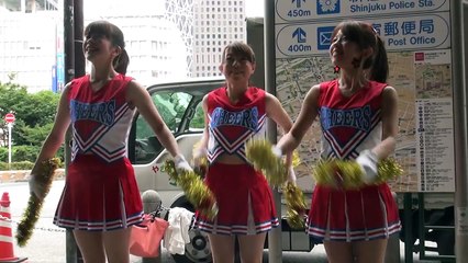 早朝チアリーダー＆チアリーディング@新宿駅前 2015 07 07