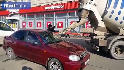 Angry Husband Pours Concrete Into Cheating Wife's Car - Wow Video _ eBaum's World
