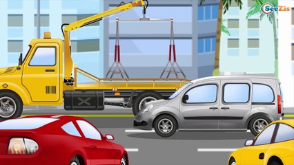 FUN COLOR Racing Cars and Bus & 2D Animation Cartoon with Cars & Trucks for kids and babies