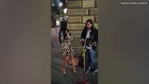 Incredible moment a woman on a night out joins a busker and wows the crowd with her powerful voice