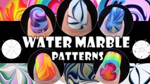 WATER MARBLE PATTERNS #1 _ HOW TO BASICS _ NAIL ART DESIGN TUTORIAL BEGINNER EASY SIMPLE-0LJ