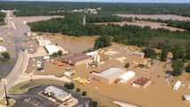Drone footage captures widespread flooding in Arkansas
