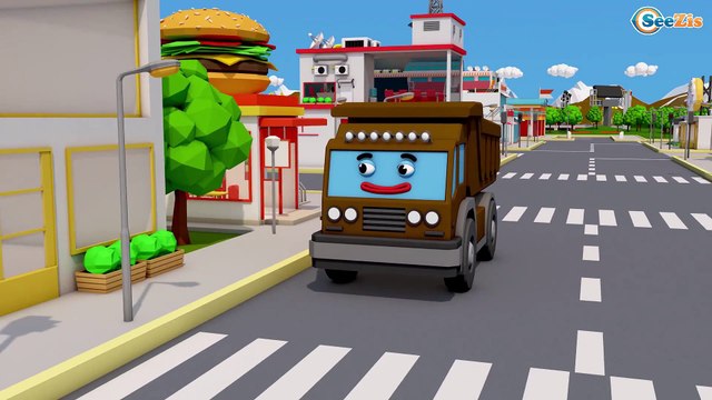 Kids Learning Colors with Giant Trucks | Vehicles for kids to Learn Colors Vehicle parking