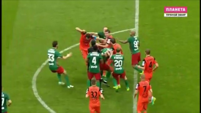 Massive Brawl At The End Of The Russian Cup Finale Between Lokomotiv Moscow And Ural!