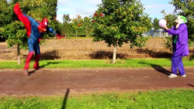 Frozen Elsa FOOT MONSTER ATTACK! w/ Spiderman Joker Maleficent Anna Spidergirl! Superhero Fun IRL