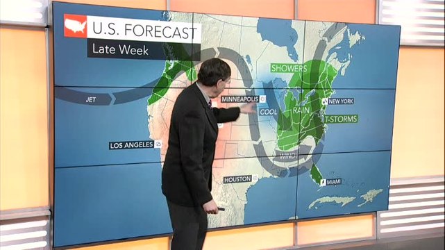 Chilly weather taking hold in Midwest and East