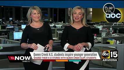 Inspiring! High schoolers meet with elementary school kids to share goals