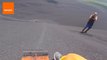 Daredevil Couple Sled Down Active Volcano