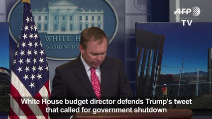 White House budget chief defends Trump's call for govt shutdown