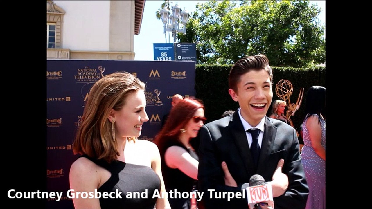 Courtney Grosbeck and Anthony Turpel of The Bold and the Beautiful at 2017 Daytime Emmy Awards