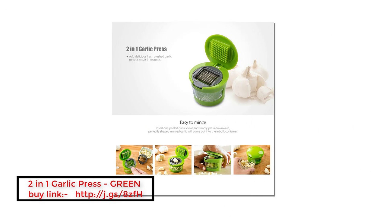 2 in 1 Garlic Press GREEN