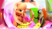 Crying Baby doll bath time w Dinosaur -  Learn colors Finger Family Nursery Rhyme