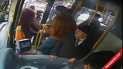 Otobüs şoförüne tekmeli saldırı