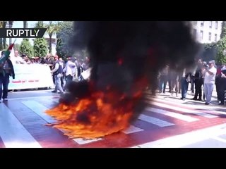 Israeli flags set on fire in Morocco to show support for Palestinian hunger strikers