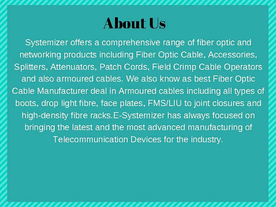 Fiber Optic and Telecommunication Products Manufacturers  Suppliers in Delhi