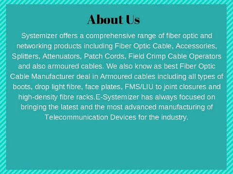 Fiber Optic and Telecommunication Products Manufacturers Suppliers in Delhi