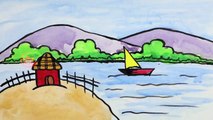 Beautiful Scenery Drawing For Kids, Beginners Drawing course 20, Silly Kids