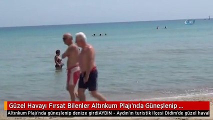 Güzel Havayı Fırsat Bilenler Altınkum Plajı'nda Güneşlenip Denize Girdi