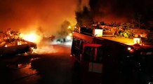 Video: un incendio posiblemente intencionado quema 9 coches de Cabify