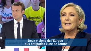 UE, Schengen… les programmes opposés de Marine Le Pen et d'Emmanuel Macron sur l'Europe