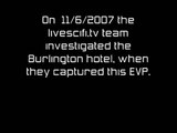 Paranormal Ghost EVP at Haunted Burlington Hotel