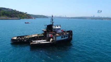 Beykoz'da Batan Barç Havadan Görüntülendi