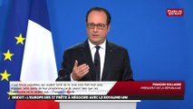Hollande : « Comme Marine Le Pen ne veut pas faire peur, elle préfère renvoyer à plus tard cette sortie »,