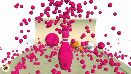 Learn Colors with Bowling Balls for Children, Toddlers - Learn Colours for Kids With Bowling Bas