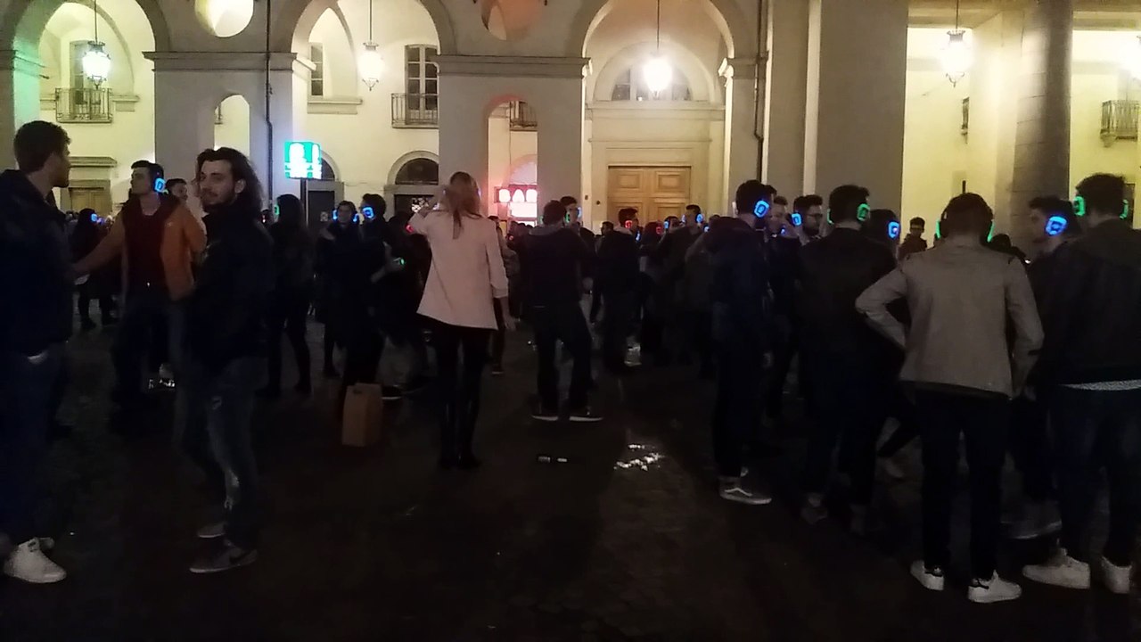 Street Crazy Headphone Dance In Torino Italy