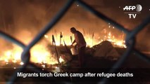 Migrants torch Greek refugee deaths-1p86Rh4NHL0