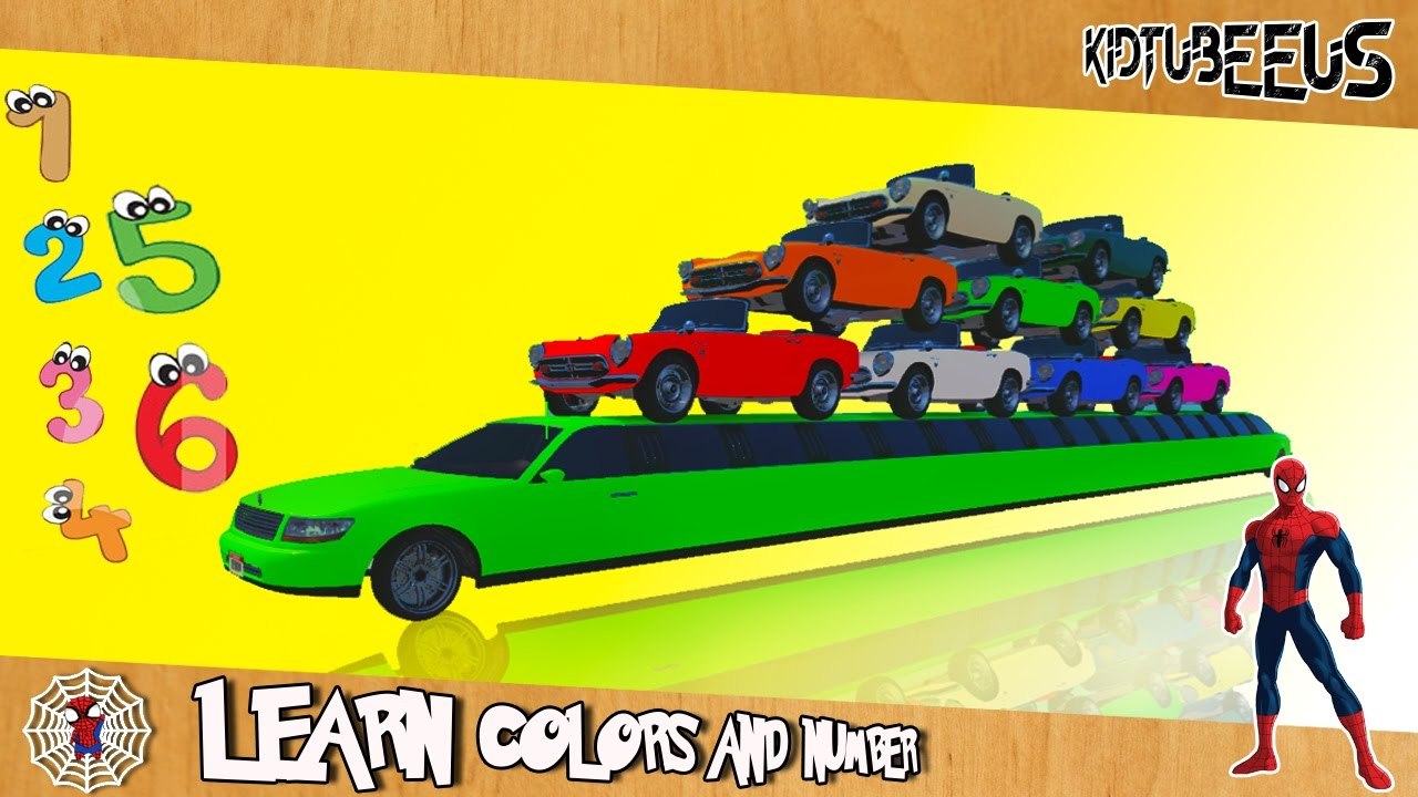 Learn Colors Finger Family with Party Cars School Bus & Tank | Cartoon For Kids