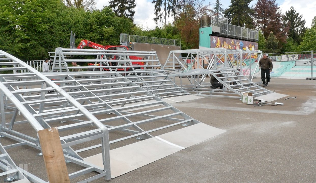 Les nouveaux éléments du skate-park de Strasbourg