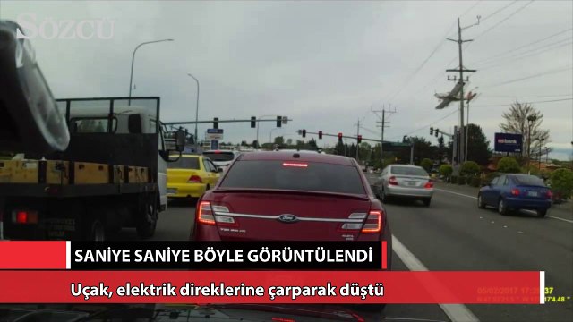 ABD'de uçağın düşmesi saniye saniye görüntülendi