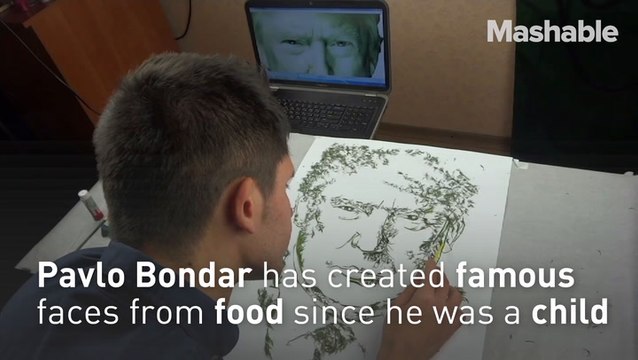 This unique artist creates famous faces out of food