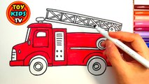 How to draw a Fire truck and School Bus | Learn How to Color Vehicle | Painting for Kids